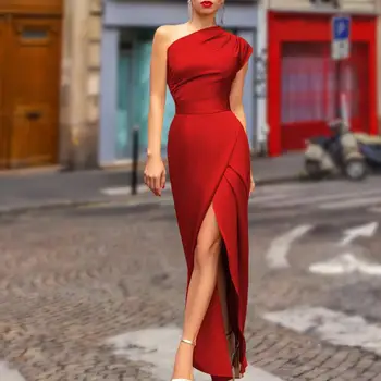 Банкетное вечернее платье Slim Fit Летнее макси-платье Элегантное наклонное банкетное платье