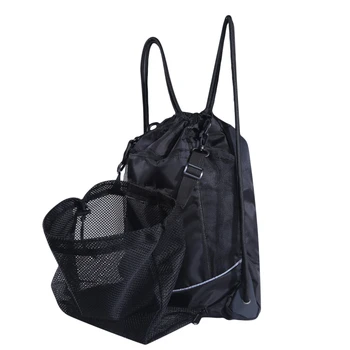 Баскетбольный рюкзак на шнурке Сетчатая сумка Футбол Футбол Волейбол Сумки для хранения мяча Спорт на открытом воздухе Путешествия