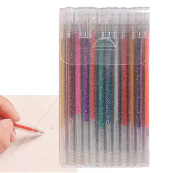  Блестящие цветные маркеры Художественные гелевые ручки с блеском Блеск в многоцветных гладких чернилах Цветные ручки Художественные принадлежности для рисования Раскраска