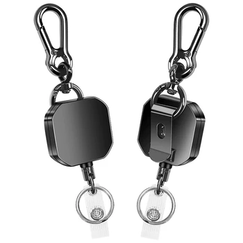 Брелок Сверхмощный металлический держатель для идентификационных бейджей Катушка для ключей Карабин Брелок с зажимом для ремня