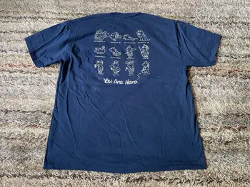 Винтаж 2000 Y2K Discovery Channel Темно-синяя футболка мужская XL Эволюция человека