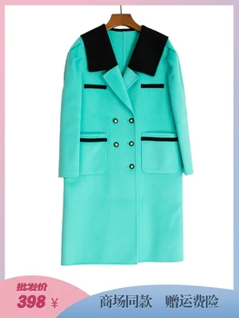Двустороннее кашемировое пальто, женское пальто средней длины, новое мягкое шерстяное пальто в корейском стиле, ощущение высокого класса, взрывная уличная зима