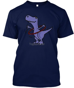Забавный динозавр тираннозавр с хула-хупом Популярная футболка без тегов