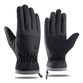  Зима -20 градусов Морозостойкие лыжные перчатки Мужские ветрозащитные водонепроницаемые перчатки для сохранения тепла Противоскользящие перчатки с мягким пухом