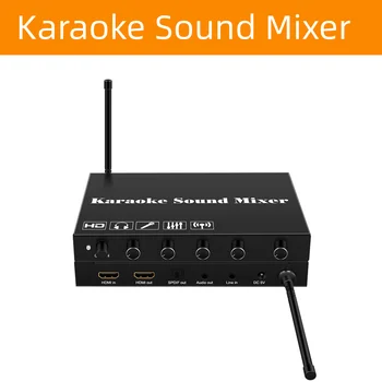 Караоке-аудиомикшер с беспроводным микрофоном Микшер с Bluetooth-консолью для усилителя PS4 и дисплейным караоке-микшером