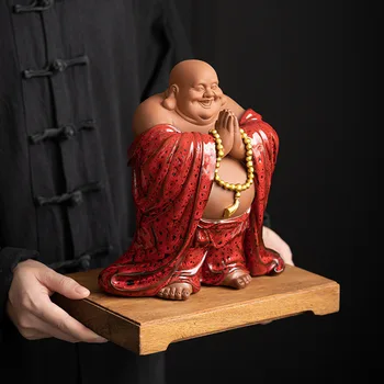 Керамическая пузатая статуя Будды Майтрейи,Китайская статуя счастливого Будды Аксессуары для украшения гостиной