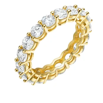 Классическое сверкающее белое золотое кольцо из диоксида циркония Мужчины Женщины Гламур Коктейль Вечеринка Ювелирные изделия Подарок на день рождения