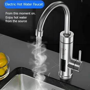 Мгновенный электрический смеситель Быстрый нагрев Кухня Ванная комната Цифровой дисплей водопроводной воды Электрический кран для горячей воды