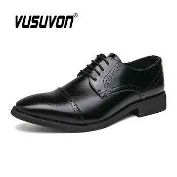 Мужчины Дерби Обувь Спилок Кожа 38-46 Большой размер Мода Черные Слипоны Балетки Классический Бизнес Формальный Повседневные Мюли