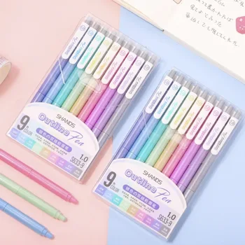 Нетоксичные Kawaii Выдвижные маркеры Пластик Износостойкие ручки для рисования Большая емкость Быстросохнущий