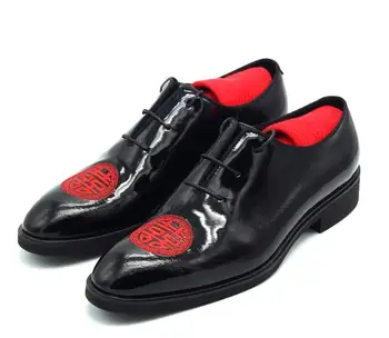 Новая формальная мужская обувь, классическая свадебная обувь ручной работы, черные оксфорды, модные туфли с заостренным носом из натуральной кожи для мужчин
