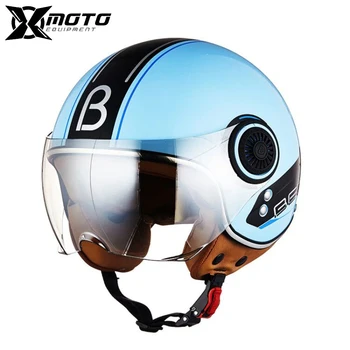 Новый шлем с питанием от батареи На открытом воздухе Мотоцикл Защитный шлем Ретро Дорога Пригородный мотоцикл Езда Защитный шлем