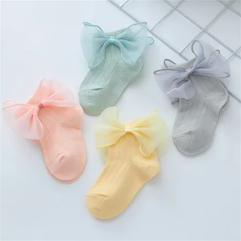 Носки для девочек с бантом Симпатичная детская принцесса Платье Носки для аксессуара для одежды малыша