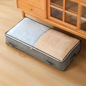  Одеяло для хранения под кроватью Сумка для хранения Сумка для хранения большой емкости Пыленепроницаемая двусторонняя молния Складные контейнеры для хранения под кроватью