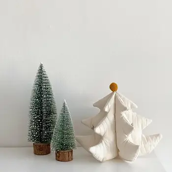 Отличная настольная рождественская елка Не деформированная ткань Рождественское украшение Фаршированная сосна Рождественское украшение