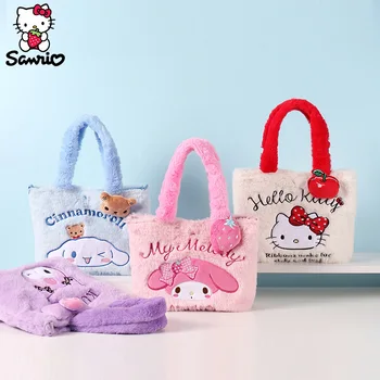 Плюшевые игрушки Sanrio Плюшевая сумка Hello Kitty Сумка через плечо Kuromi Cinnamoroll Tote Чехол через плечо My Melody Рюкзак Подарок для девочки