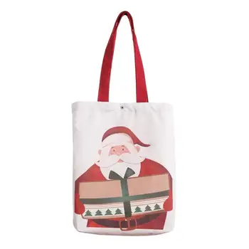 Рождественская холщовая сумка-тоут Рождественская сумочка в подарок Рождественская сумка для покупок Сумка через плечо для школы Подарок для детей