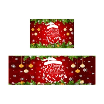 Рождественский хрустальный бархатный ковер напольный коврик Санта-Клаус узор Водонепроницаемый и простой в уходе Рождественское украшение для дома