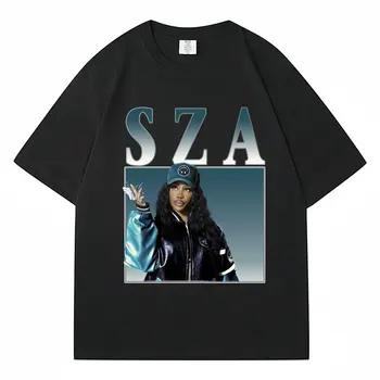 Рэпер SZA Хип-хоп футболка Винтажная мода Мужская женская футболка Оверсайз Harajuku Дышащий хлопок Повседневные футболки Уличная одежда Y2K