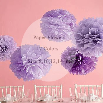 Свадебные принадлежности 10 дюймов 25 см Декоративная папиросная бумага Помпоны Цветочные шары для свадебной вечеринки