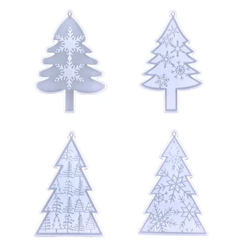 Силиконовая рождественская елка Снежинка Брелок Плесень С отверстием Брелок Кулон Craft 4XBF
