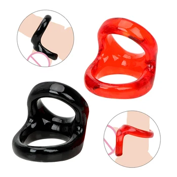 Силиконовые кольца для члена с двойным замком спермы БДСМ бондажный рукав для мужского пениса с задержкой эякуляции экзотические аксессуары секс-игрушки для мужчин