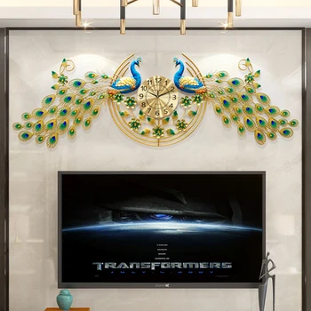  Скандинавский стиль Большие настенные часы Павлин Дизайн Кухня Роскошные настенные часы Современный дизайн Игровой декор Салон Дизайн комнаты