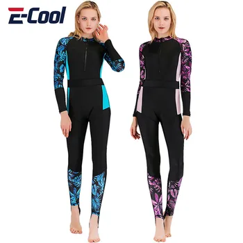  тонкий водолазный костюм для женщин цельный купальник с защитой от ультрафиолета купальник с длинным рукавом Slim Fit плавающий костюм для серфинга