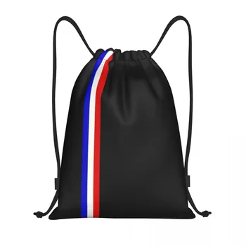 французский флаг полосы рюкзак на шнурке спортивный рюкзак для мужчин и женщин Франция Патриотическая тренировка Мешок