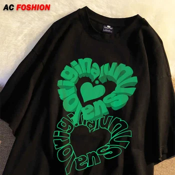 Хип-хоп мужская футболка Y2k Уличная одежда Мужская одежда Harajuku с принтом букв Футболки с коротким рукавом Футболка оверсайз Женская футболка
