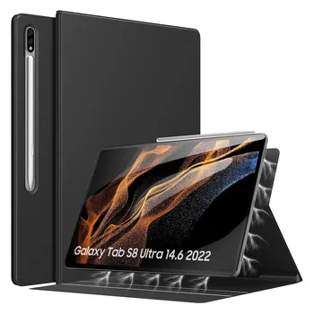 Чехол для Samsung Galaxy Tab S8 Ultra 14,6 дюйма 2022 года с держателем S-Pen, сильный магнитный тонкий защитный чехол для Tab S7 / S8 Продажа